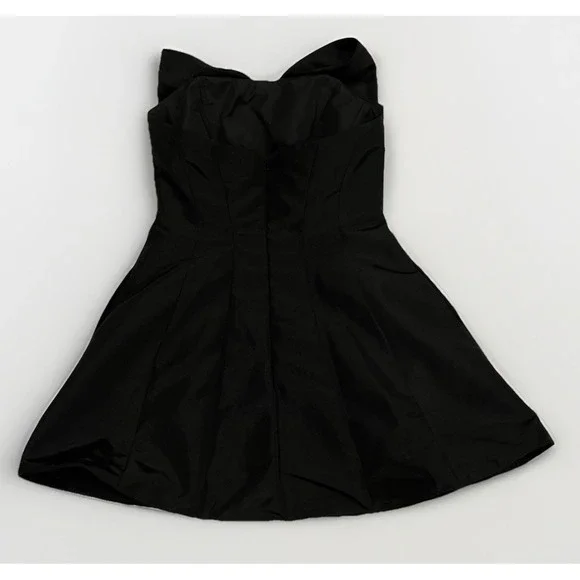 IEENA MAC DUGGAL Black Strapless Oversized Bow Fit & Flare Mini Dress Size 6 - Picture 5 of 8